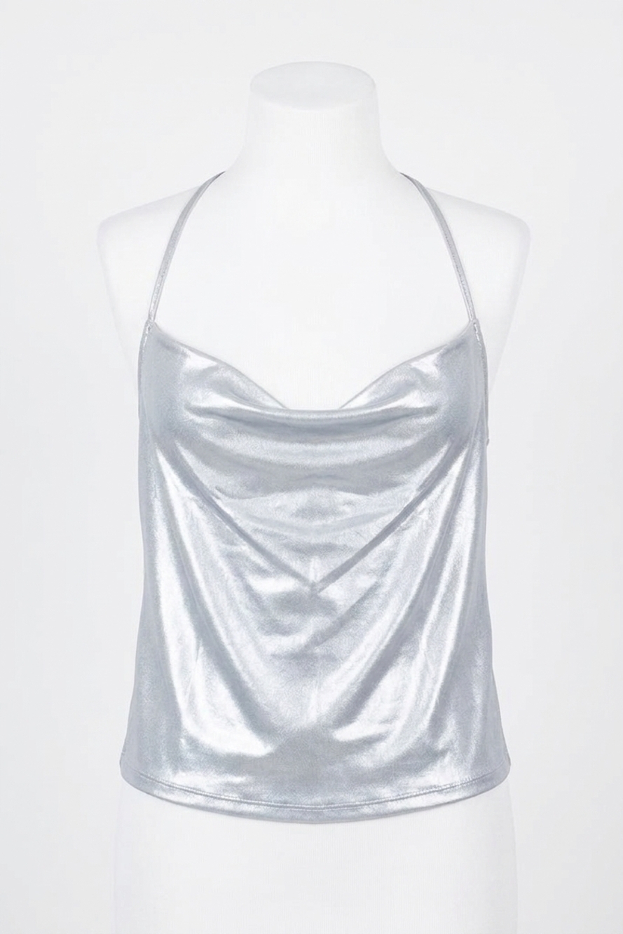 NEW FOR LOVE & LEMONS blackjack cowl top in baby blue